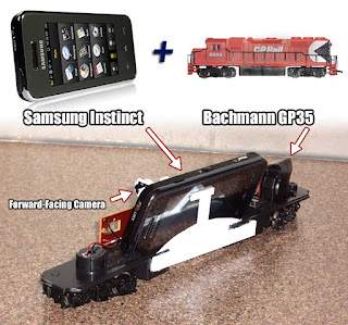 Track camera using an old cell phone and engine components