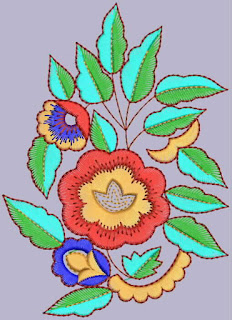 schöne blumige Form Patch Stickmuster