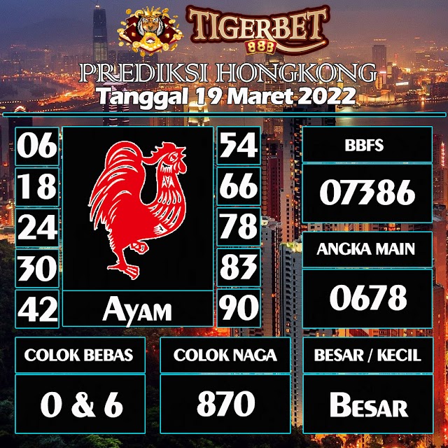 Prediksi Togel Hongkong Tanggal 19 Maret 2022 Tigerbet888