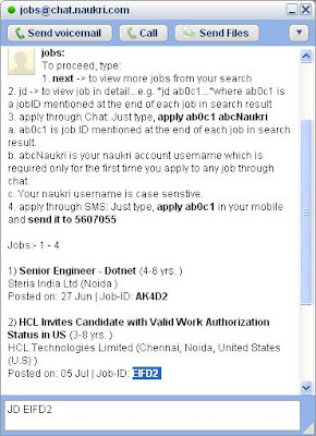 Get Job Description on Gtalk