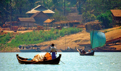 The Irrawaddy river around Mogok north of Mandalay