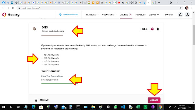 Cara Mendapatkan atau Membuat DNS Gratis di Hosting Hostry