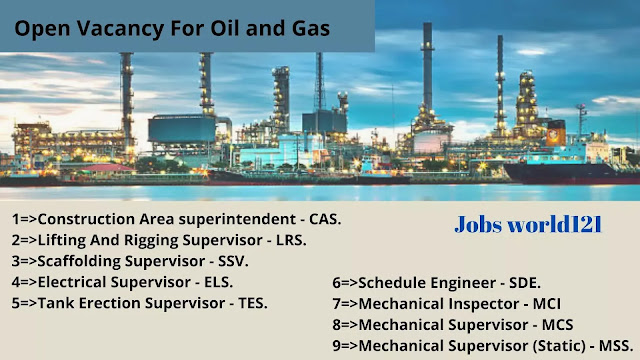 Open Vacancy For Oil and Gas