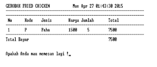 C++ - Program Penjualan Fried Chicken