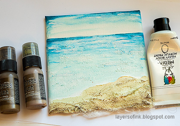 Layers of ink - Seaside Mixed Media Canvas Tutorial by Anna-Karin Evaldsson.