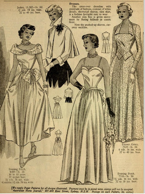 50s or 1940s prom and party gowns to sew