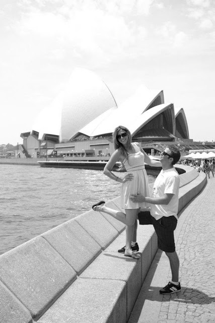 Sydney Opera House, Black and white photo, fun, summer, 2011