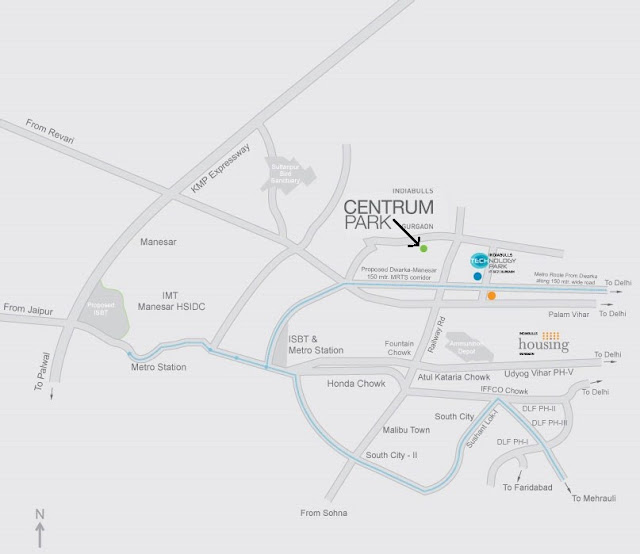 Indiabulls Centrum Park Location Map