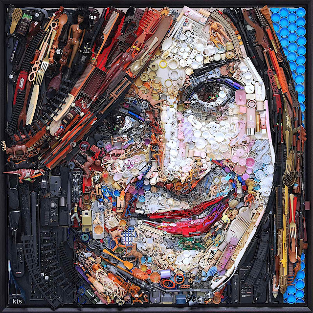 art by Kirkland Smith, a smiling woman made of many parts