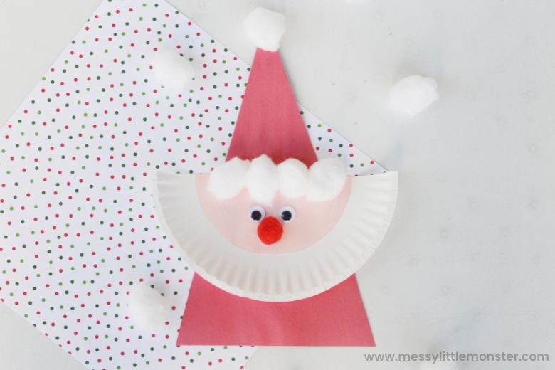 how to make a paper plate santa