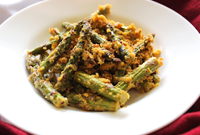 Asparagus with Parmesan Cornmeal Crumble