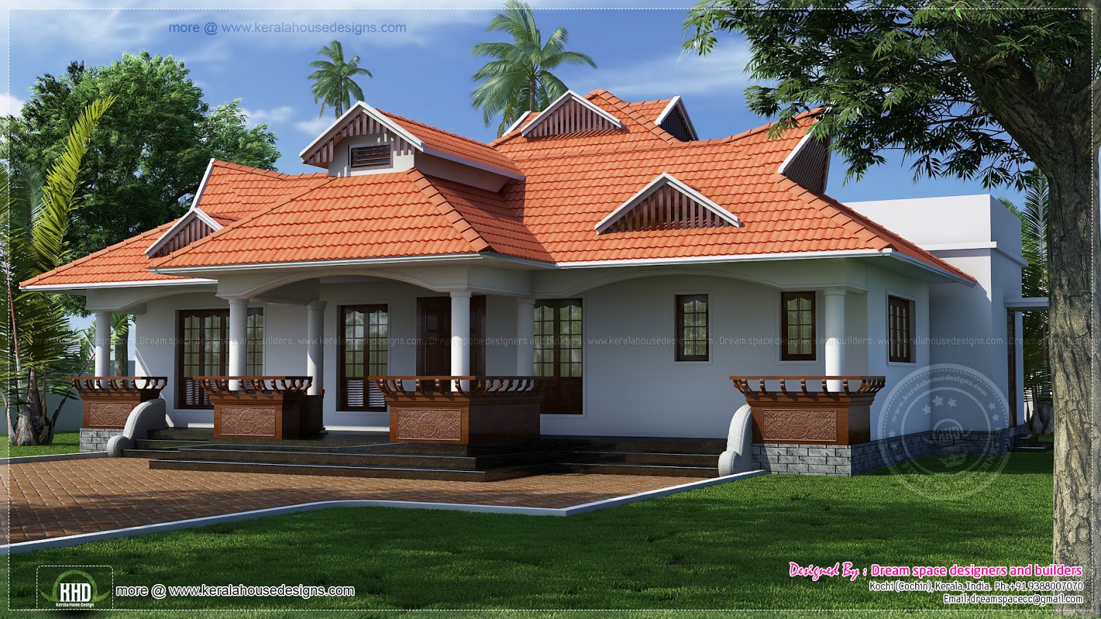 Traditional Kerala  style one  floor  house  Home  Kerala  Plans 