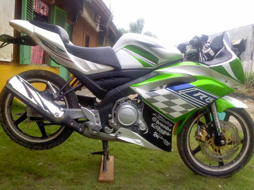  Modifikasi  yamaha vixion warna  hijau  full fairing 