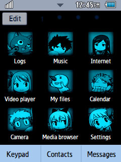 Anime Fairy Tail 004 Samsung Corby 2 Theme Menu