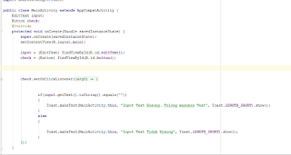  Pada tutorial berguru android kali ini  Cara Membuat Peringatan Check Kosong  pada Textfield di Aplikasi