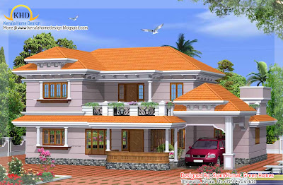 Duplex house elevation   2425 Sq  Ft    Kerala home design and