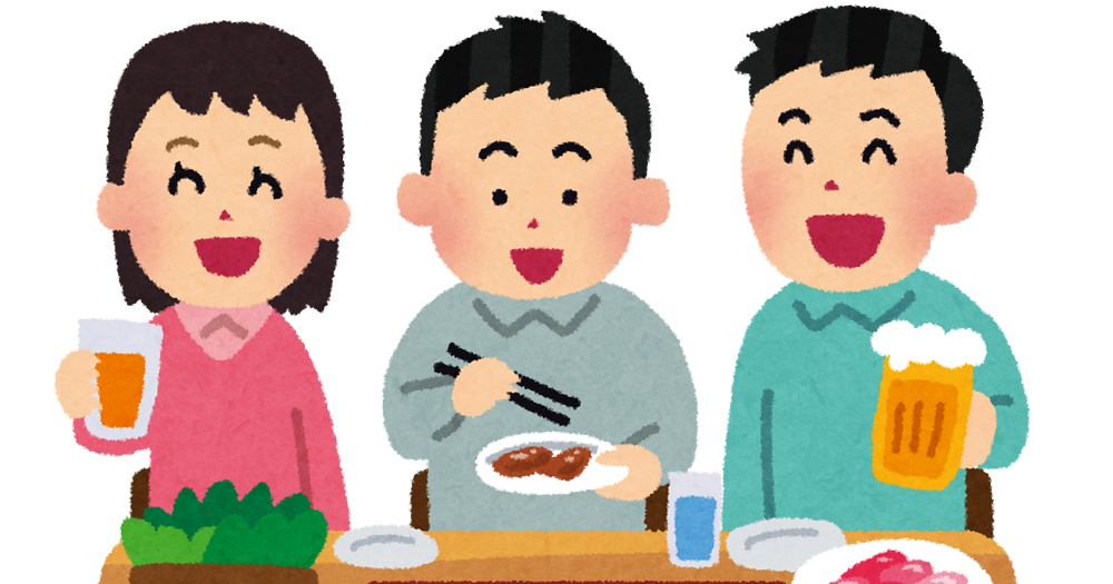 焼き肉を食べている人達のイラスト かわいいフリー素材集 いらすとや