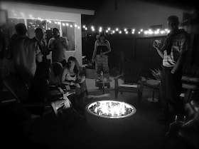 Fire Pit, String Lights, Cocktail Party