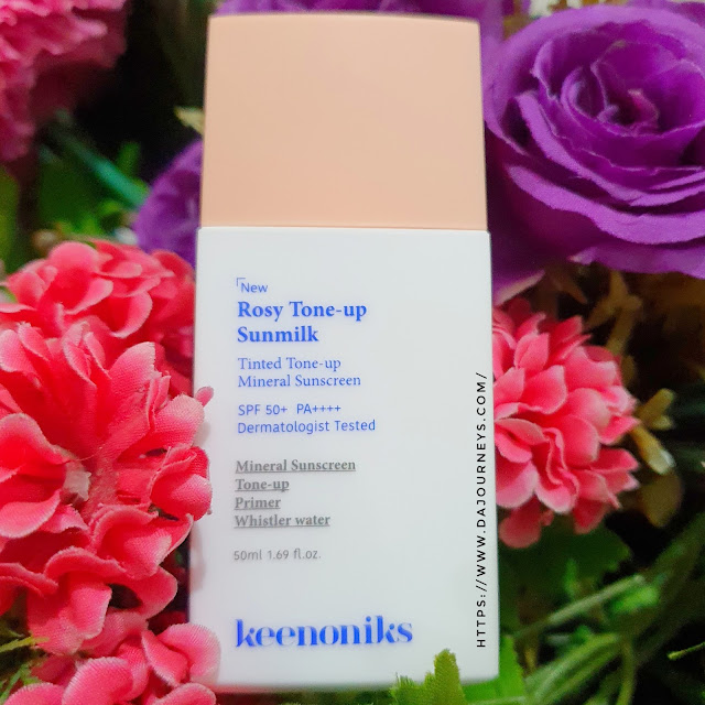 Review KEENONIKS Rosy Tone-up Sunmilk SPF 50+ PA++++