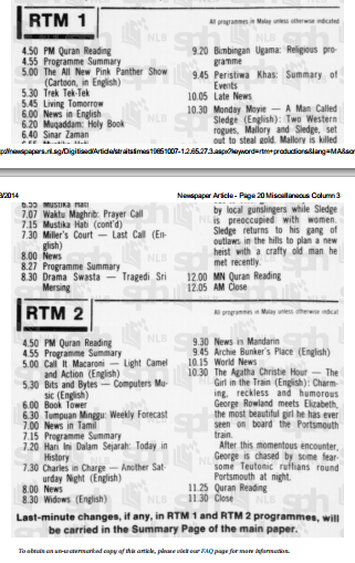 Jadual Siaran Tv3 Dalam Surat Khabar Metro