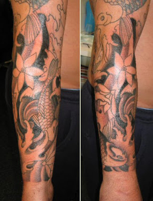 Yesterday I posted the top half of Lee's Japanese tattoo sleeve