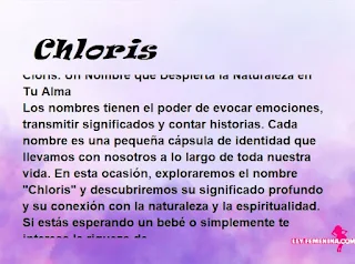 significado del nombre Chloris