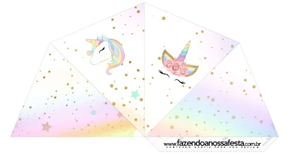 Unicorn and Rainbow: Free Printable Boxes. 