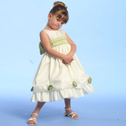  Formal Special Occasion Dress IVORY GREEN Flower Girl BLOSSOM