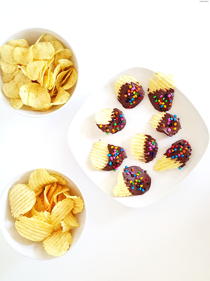 It's easy to surprise your friends with a delicious treat with this amazingly simple recipe for the best SWEET & SALTY treat: Chocolate Covered Potato Chips!