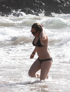 Hilary Duff in Black Bikini