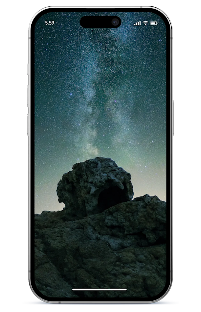 iPhone Wallpaper 4K | Rocky Mountains and a Starry Sky