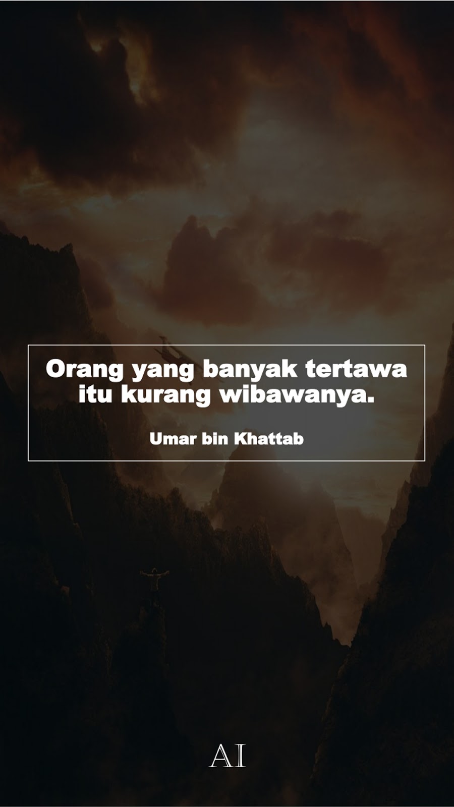 Wallpaper Kata Bijak Umar bin Khattab  (Orang yang banyak tertawa itu kurang wibawanya.)