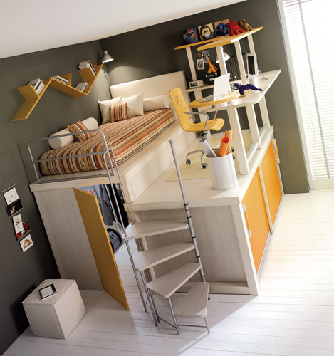 Modern bedroom boy’s storey loft design by Tumidei Spa