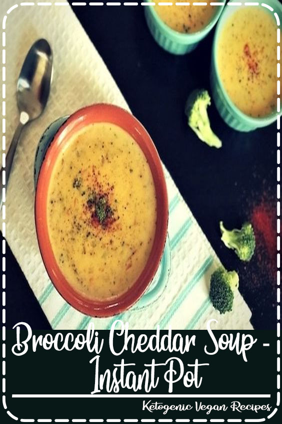 A comforting Creamy Instant Pot Broccoli Cheddar soup loaded with veggies and cheddar cheese. It just takes 30 mins to make this cheesy goodness | #broccolicheddar #instantpot #pressurecooker #broccoli #cheddar #soup #panera #lowcarb #glutenfree #vegetarian #panera #copycat #creamy #homemade 