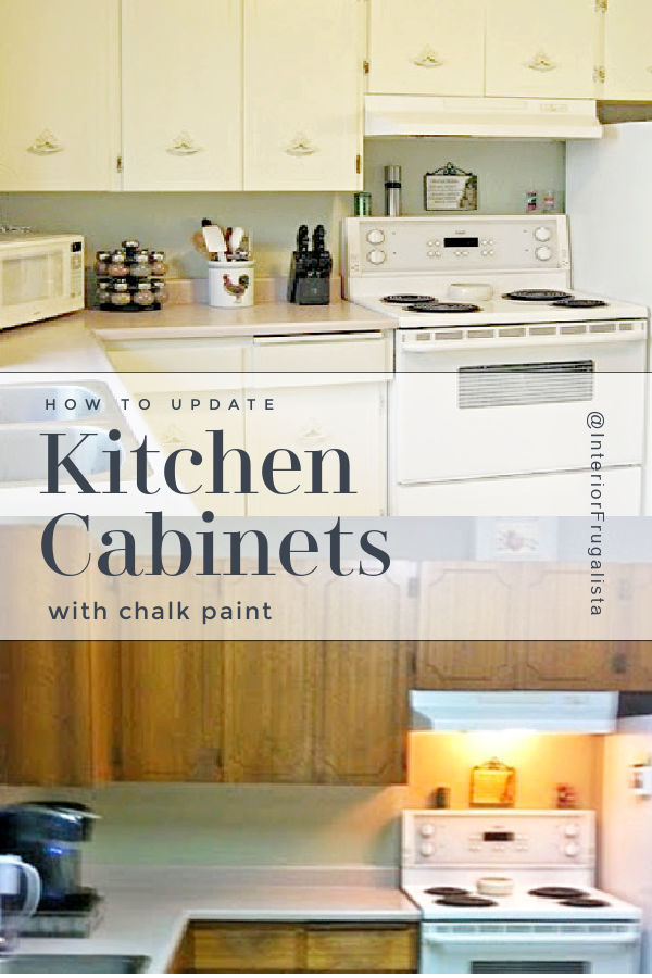 Selling your home but your kitchen cabinets are outdated? Chalk-painted kitchen cabinets are an easy budget-friendly kitchen facelift option to help increase the value of your home and I'll show you how with DIY tips. #kitchenmakeoveronabudget #kitchencabinetsmakeover #kitchencabinetsmakeoverwhite #stagingkitchencabinetstosell