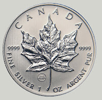 Maple leaf silver kanada srebrnik kanadski srebr tuba 25 kosov 1 oz  9999 čist srebro royal mint