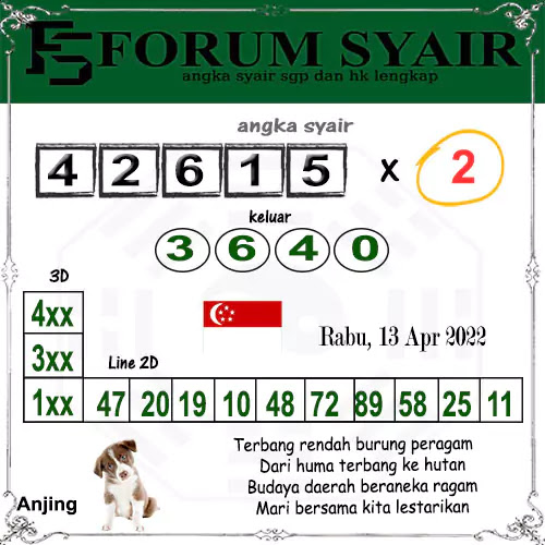 Forum Syair SGP Rabu 13 April 2022