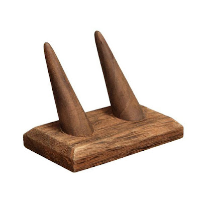 Nile Corp Wholesale #WDT322R-BR Wooden Finger Ring Holder Stand Jewelry Display for 2 Rings