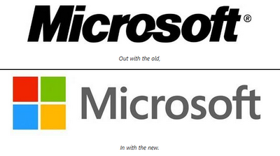 Microsoft Old and New Logo Designs