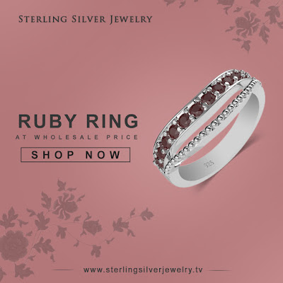 ruby sterling silver rings
