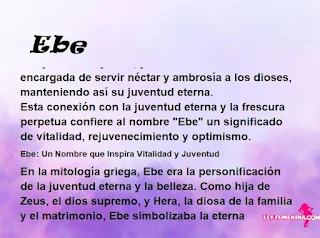 significado del nombre Ebe