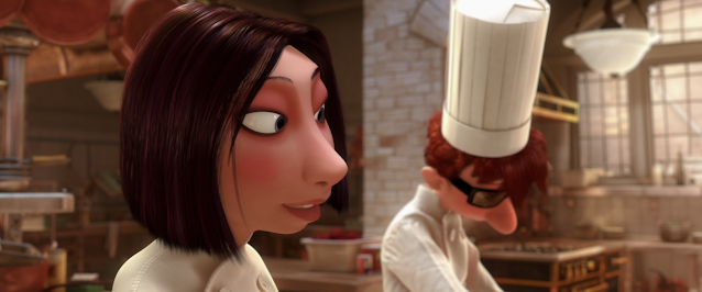 Colette Talking to Sleeping Linguini Ratatouille Pixar