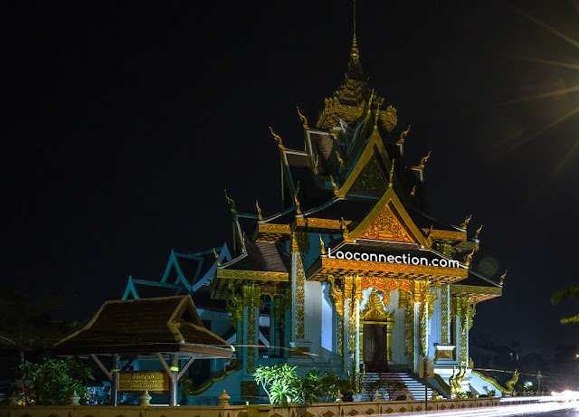 Vientiane City Pillar Shrine at night