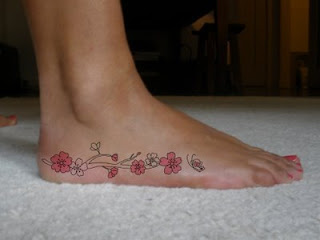 cherry blossom tattoos on foot