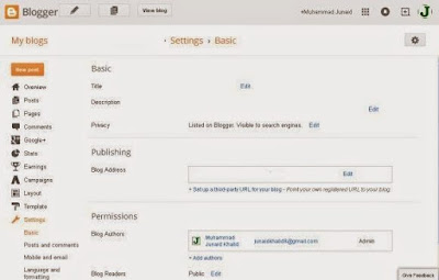 Blogger Settings