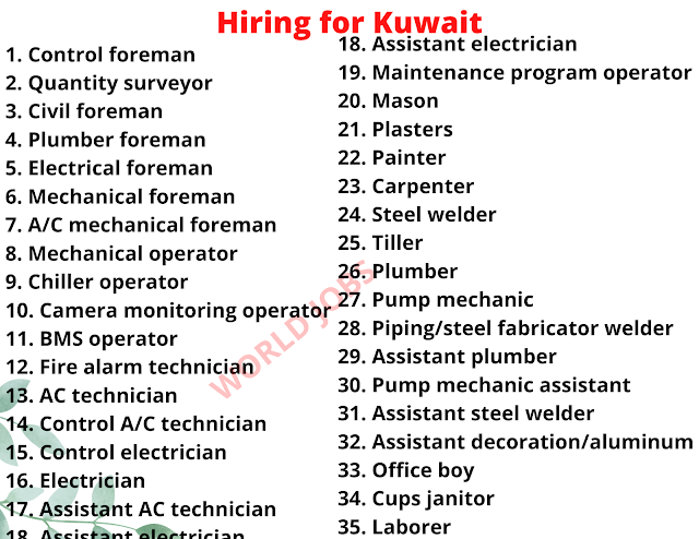 Hiring for Kuwait