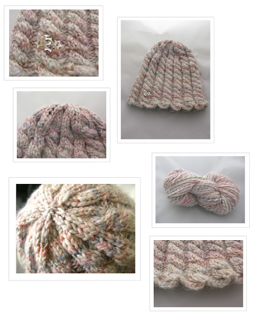 Handspun star hat by Littletheorem. Quick knit for handspun yarn cables buttons