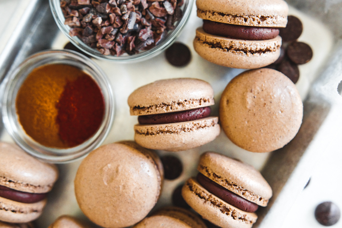 mexican chocolate macarons