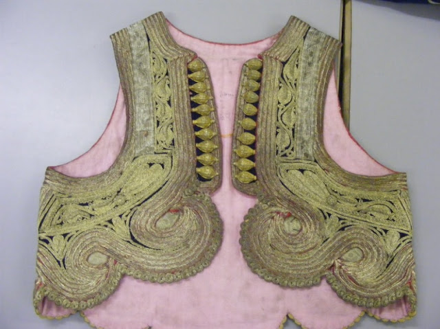 Waistcoat made with gold donated to Edith Durham by Berat workmanship