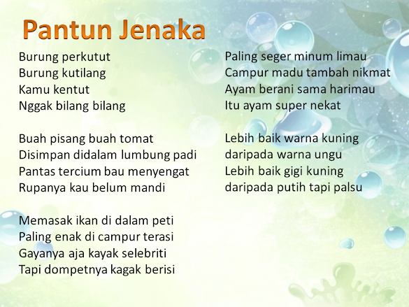 Contoh Pantun Jenaka Dan Nasehat